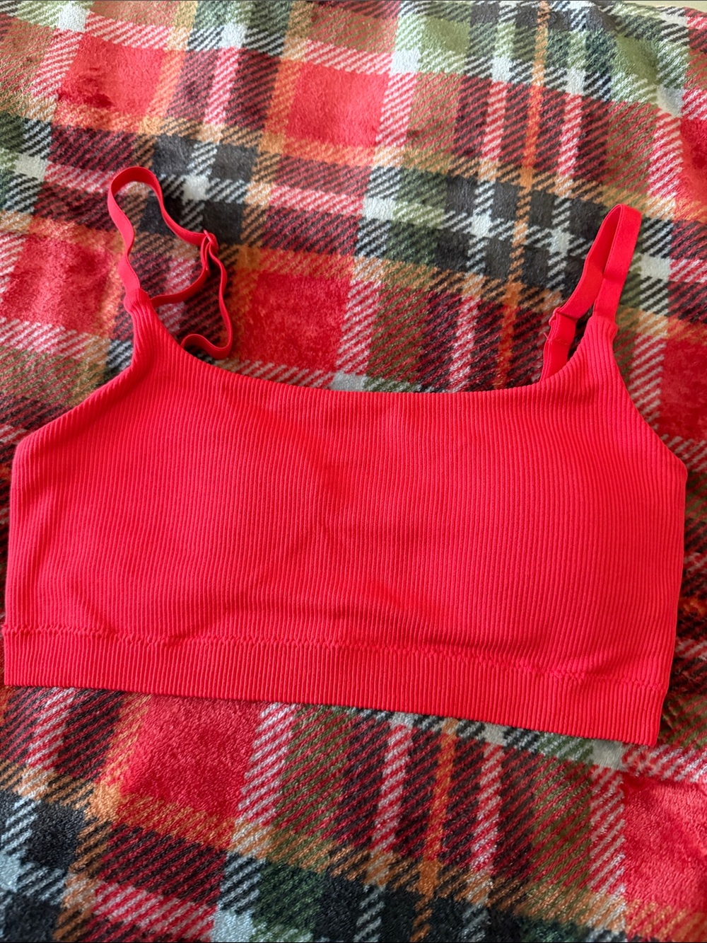 Super chill Seamless Ribbed Red Bralette - Women's Intimates